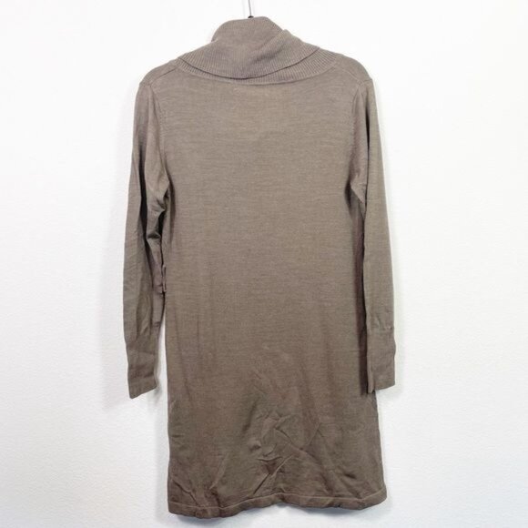 Malagrida Her Brown Cowl Neck Long Sleeve Wool Blend Dress Large Italian NWT - Picture 3 of 12